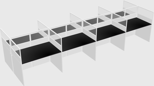 Shared rectangular cubicle