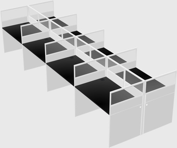 Shared rectangular cubicle