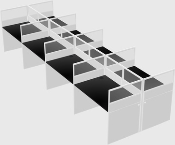 Shared rectangular cubicle