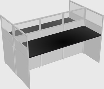Shared rectangular cubicle