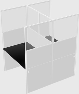 Shared rectangular cubicle