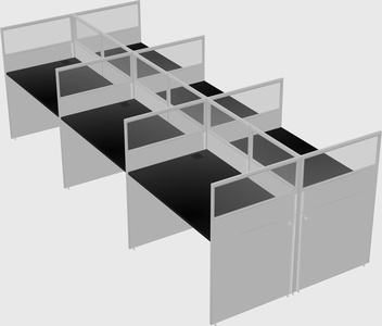 Shared rectangular cubicle