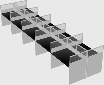 Shared rectangular cubicle