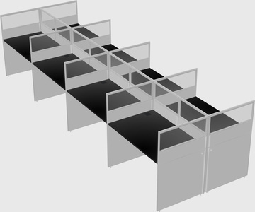 Shared rectangular cubicle
