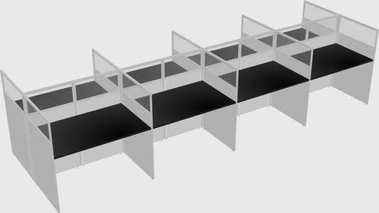 Shared rectangular cubicle