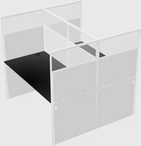 Shared rectangular cubicle