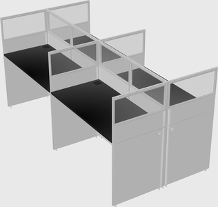 Shared rectangular cubicle