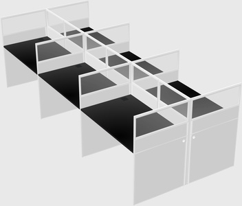 Shared rectangular cubicle
