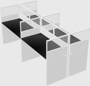 Shared rectangular cubicle