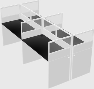 Shared rectangular cubicle