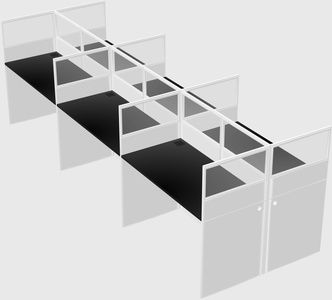 Shared rectangular cubicle