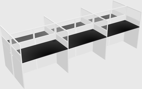 Shared rectangular cubicle