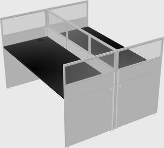 Shared rectangular cubicle