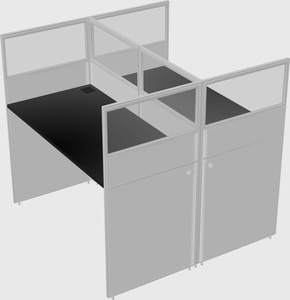 Shared rectangular cubicle