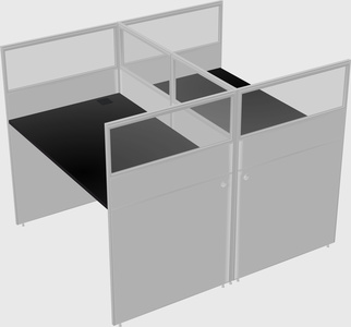 Shared rectangular cubicle