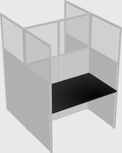 Shared rectangular cubicle