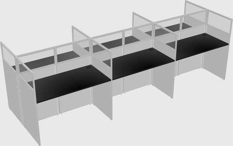 Shared rectangular cubicle