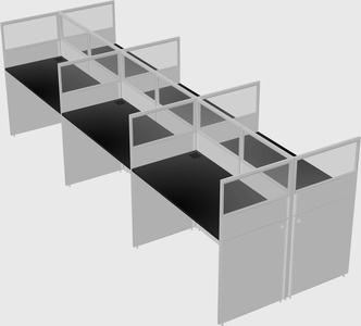 Shared rectangular cubicle