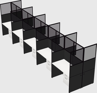Shared rectangular cubicle
