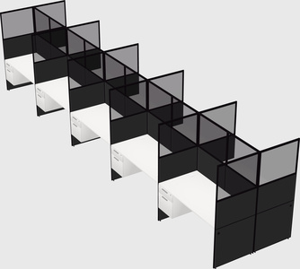 Shared rectangular cubicle
