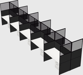Shared rectangular cubicle