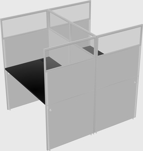 Shared rectangular cubicle