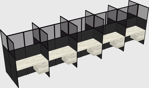 Shared rectangular cubicle
