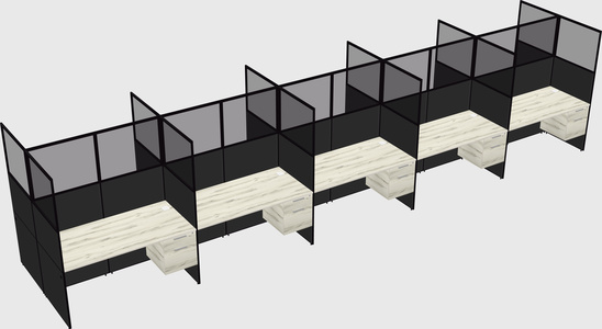 Shared rectangular cubicle