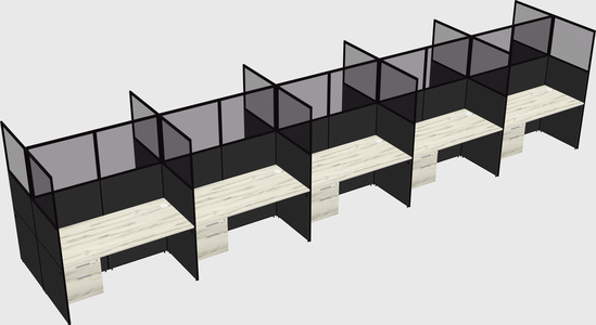Shared rectangular cubicle