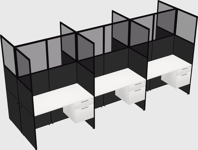 Shared rectangular cubicle