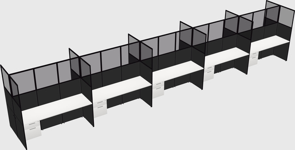 Shared rectangular cubicle
