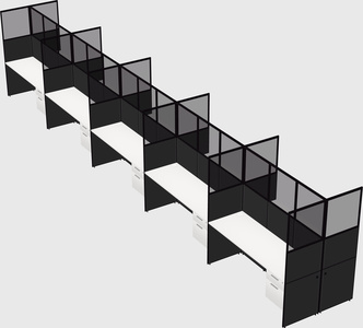 Shared rectangular cubicle