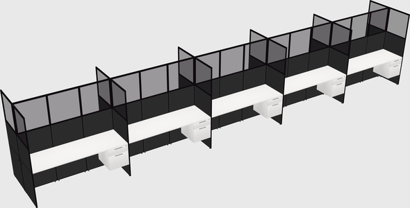 Shared rectangular cubicle
