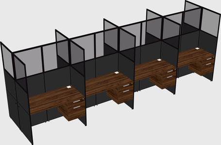 Shared rectangular cubicle
