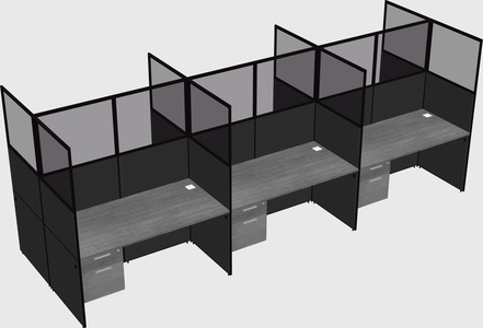 Shared rectangular cubicle
