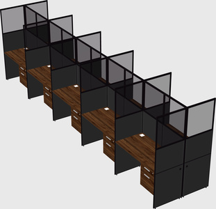 Shared rectangular cubicle