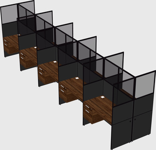 Shared rectangular cubicle
