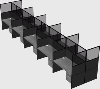 Shared rectangular cubicle