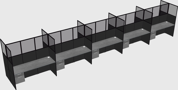 Shared rectangular cubicle