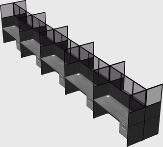 Shared rectangular cubicle