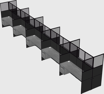Shared rectangular cubicle