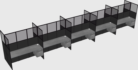 Shared rectangular cubicle