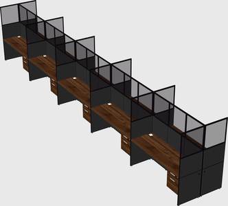 Shared rectangular cubicle