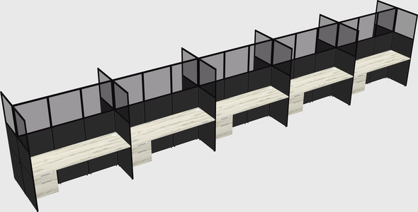 Shared rectangular cubicle