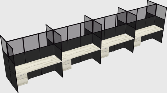 Shared rectangular cubicle