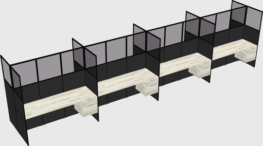 Shared rectangular cubicle