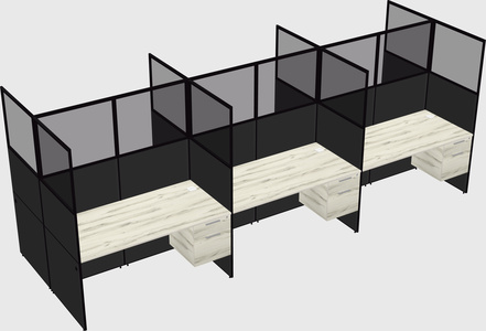 Shared rectangular cubicle