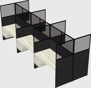 Shared rectangular cubicle