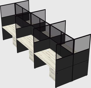 Shared rectangular cubicle