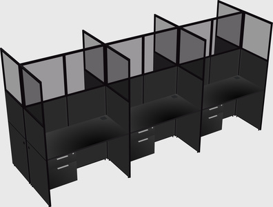 Shared rectangular cubicle